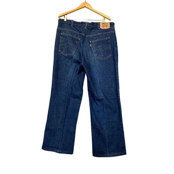 VTG Levis 517 Jeans Mens 37x28 Dark Wash Blue Denim Orange Tag 80s - Picture 9 of 9